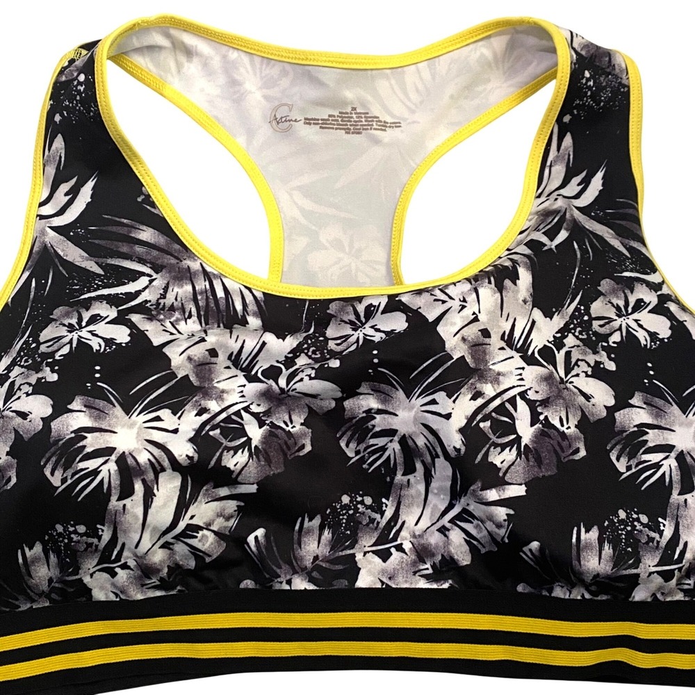 Cato Active‎ Racerback Sports Bra 2X Black Athleisure Athletic Exercise Fitness
